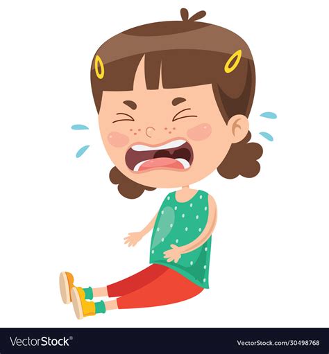 An upset child crying Royalty Free Vector Image