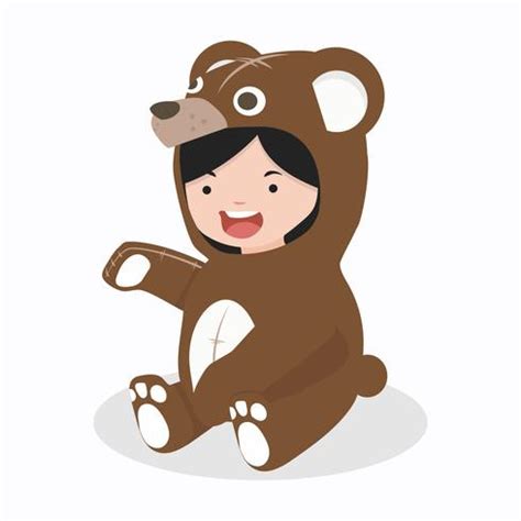 girl characters in bear costume 661376 Vector Art at Vecteezy