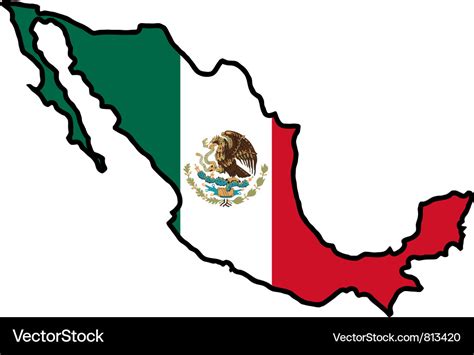 Map in colors of mexico Royalty Free Vector Image