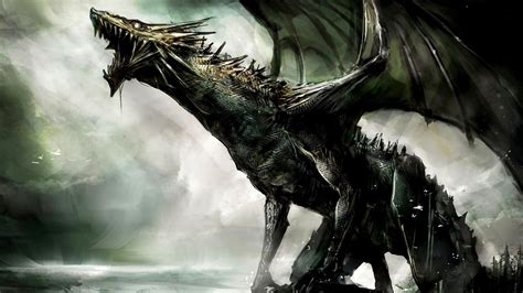 Black dragon illustration, artwork, dragon, fantasy art, concept art HD ...