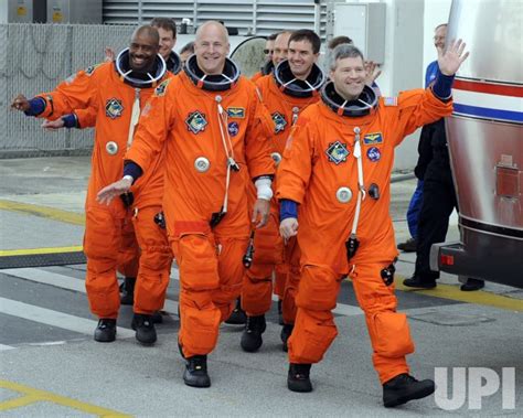 Photo: The crew of NASA's Space Shuttle Atlantis departs for launch pad ...