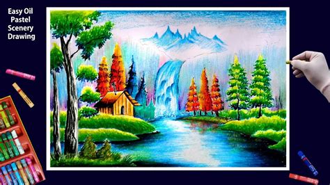 Beautiful Scenery Drawing With Oil Pastels - Euaquielela