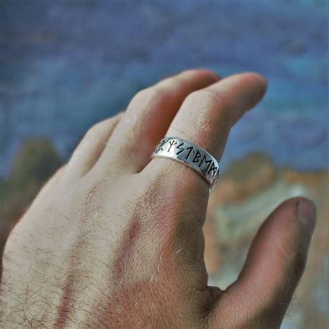 Viking Rune Ring Rune Jewelry Pagan Jewelry Futhark LARP - Etsy