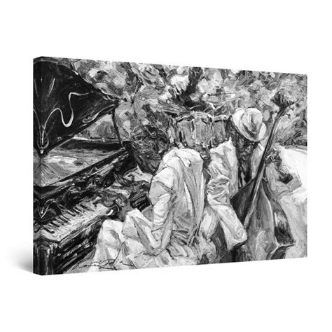 Canvas Wall Art - Black and White Jazz Singers Painting for Living Room ...