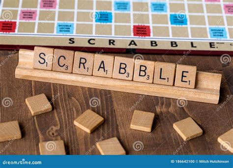 Scrabble Board Game With The Scrabble Tile Spell `Game Night` Editorial ...