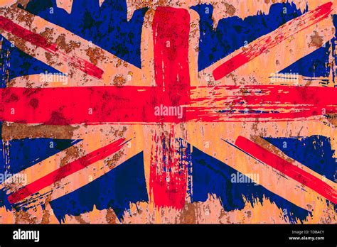 background from old British flag in grunge style Stock Photo - Alamy