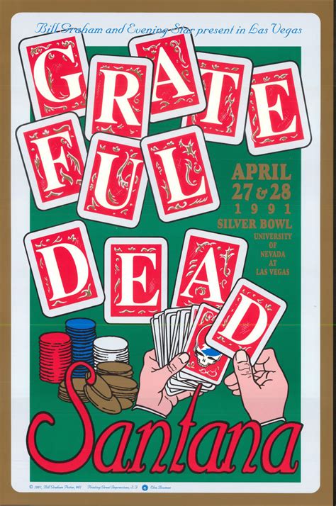 Grateful Dead Vintage Concert Poster from Sam Boyd Stadium, Apr 27 ...