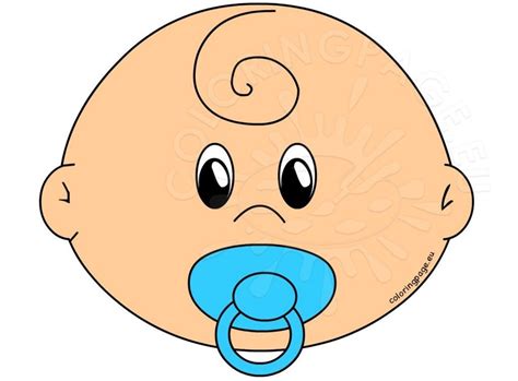 Cute Baby boy face illustration – Coloring Page