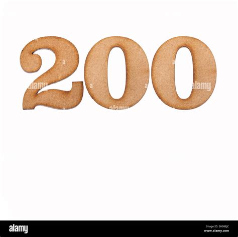 Number 200 in wood, isolated on white background Stock Photo - Alamy