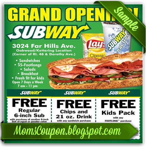 More ways to get coupons for Subway | Free Printable Coupons 2015