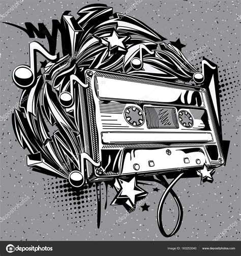 Boombox in graffiti style Stock Vector Image by ©alex_scholar #163253040