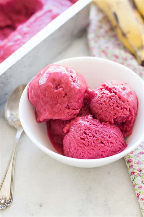 Healthy Blender Raspberry Ice Cream - Primavera Kitchen