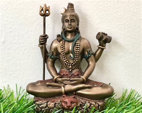 Brass Lord Shiva statue,18 CM Shiv, Blessing Siva, Mahadev, Rudra ...