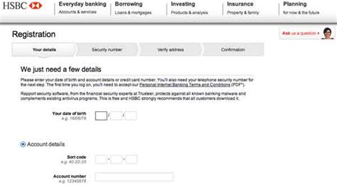 HSBC Online Banking Login on hsbc.co.uk