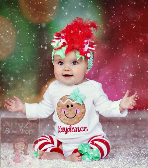 Baby Girl Christmas Outfit - Gingerbread Smiles | Baby girl christmas ...