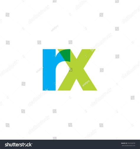 Lowercase Rx Logo Blue Green Overlap Stock Vector (Royalty Free) 352526078