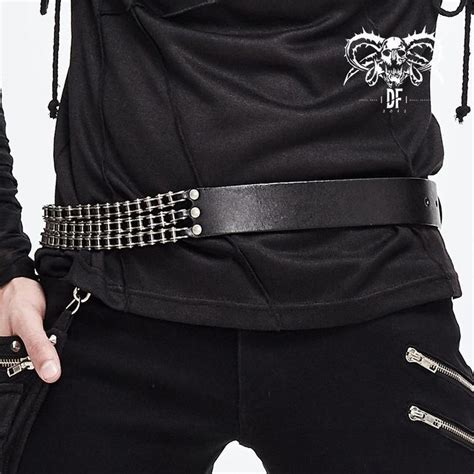 'Regenerate' Punk Metal and Leather Belt | Rock style clothing, Mens ...