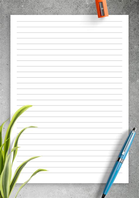 Printable Lined Paper Template