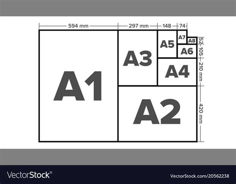 Paper Sizes Vector. Paper Size Standards. Isolated Illustration ...