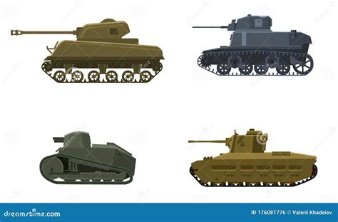 Set Tank American German Britain French World War 2. Military Army ...