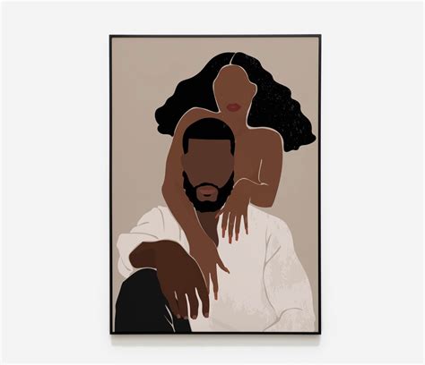 Black Couple Wall Art, Black Love, BLM Art, African Wall Art, Modern ...