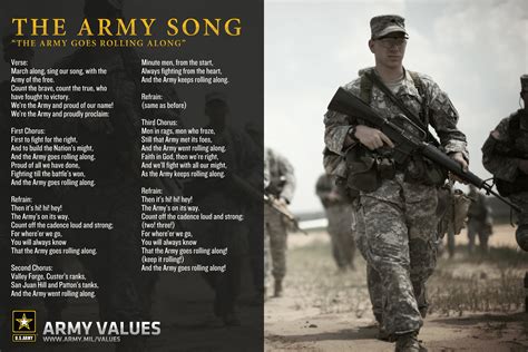 The Army Song - Army Values | Army basic training, Army values, Army life