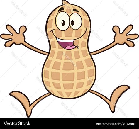 Funny peanut cartoon Royalty Free Vector Image