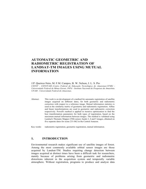 5. Optimization Method to Recover the Geometric and