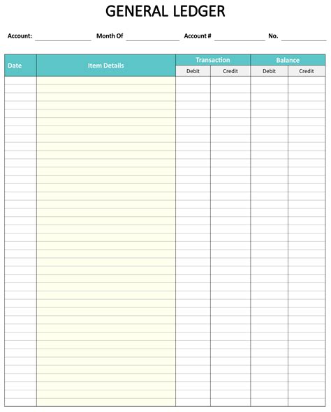 Ledger Balance Sheet - 10 Free PDF Printables | Printablee