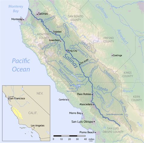 Salinas Valley - Wikipedia - Soledad California Map | Printable Maps