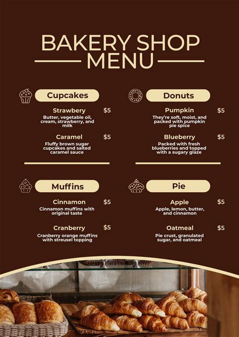 Bakery Shop Menu Template | Bakery menu, Bread shop, Modern bakery