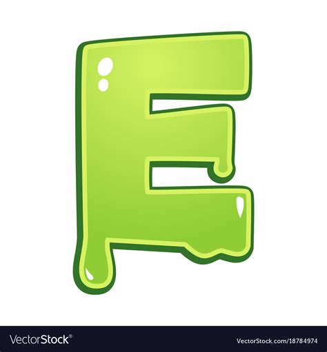 Slimy font type letter e Royalty Free Vector Image