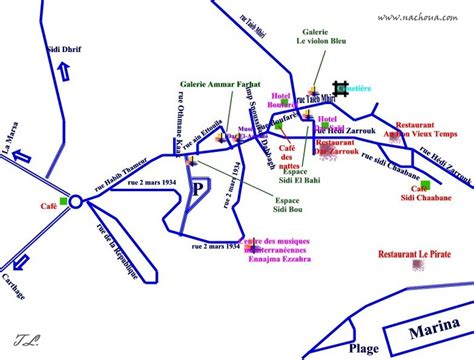 Plan et carte de Sidi Bou Saïd