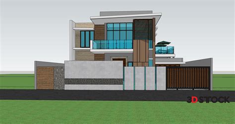 Contemporary house design - 3D Stock : 3D Models for Professionals