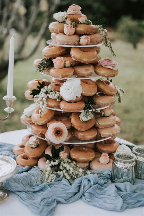 donut tower wedding cake ideas - EmmaLovesWeddings