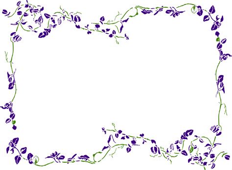 purple flower border transparent - Clip Art Library