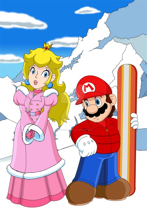 Winter Mario and Peach by FamousMari5 on DeviantArt