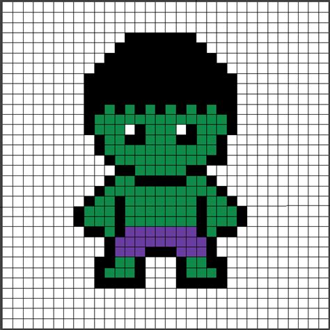 Patrones Hama Beads de Hulk | 【 Pixel Real