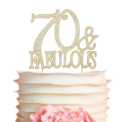 70 Birthday Cake Topper GOLD 70 and Fabulous Fun 70th - Etsy