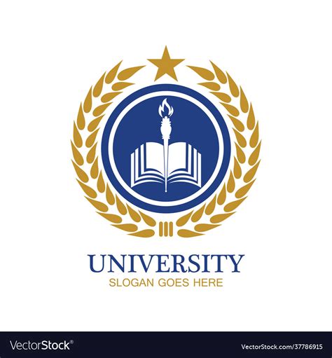 University academy school and course logo design Vector Image