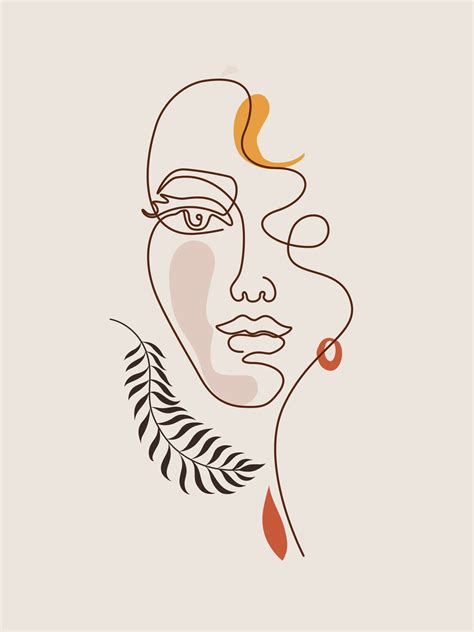 Wall Art Print | Line Art - Face | Europosters