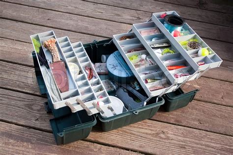 A large fishermans tackle box fully ... | Stock image | Colourbox