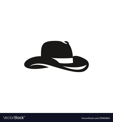 Western cowboy hat silhouette Royalty Free Vector Image