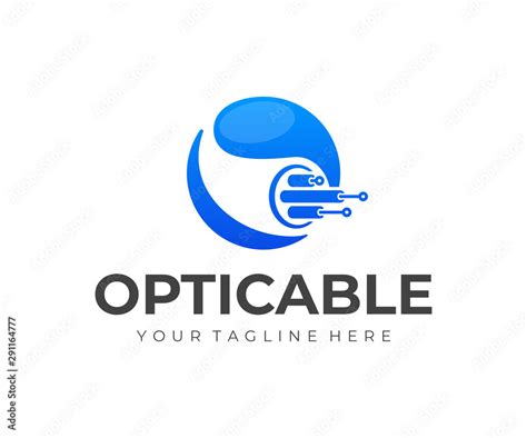 Optical fiber cable logo design. Internet connection vector design ...