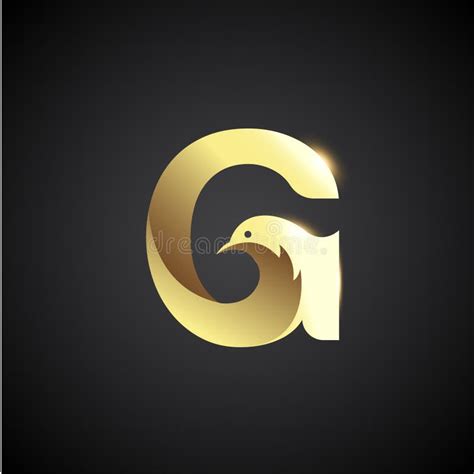 Gold Letter G with Dove Logo Concept. Stock Illustration - Illustration ...