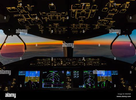 Boeing 787 Cockpit At Night