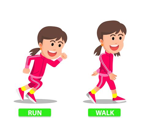 happy little girl with walking and running movements 14471533 Vector ...