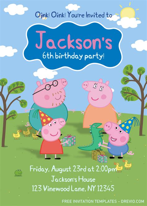 Peppa Pig Invitation Templates – Editable .Docx | | Download Hundreds ...