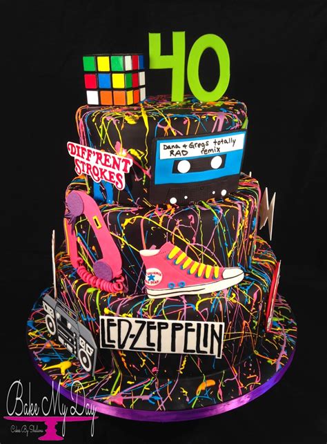 80S Themed Birthday Cake - CakeCentral.com