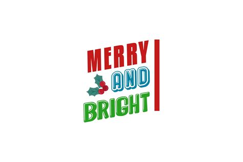 Merry and Bright Quotes Color Art Graphic by danmoroboshi · Creative ...